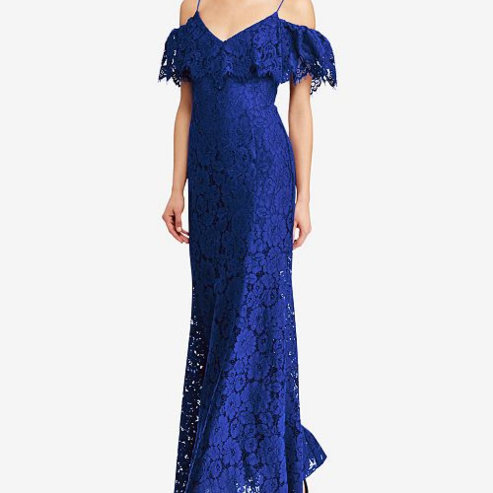 Lace Cold-Shoulder Gown